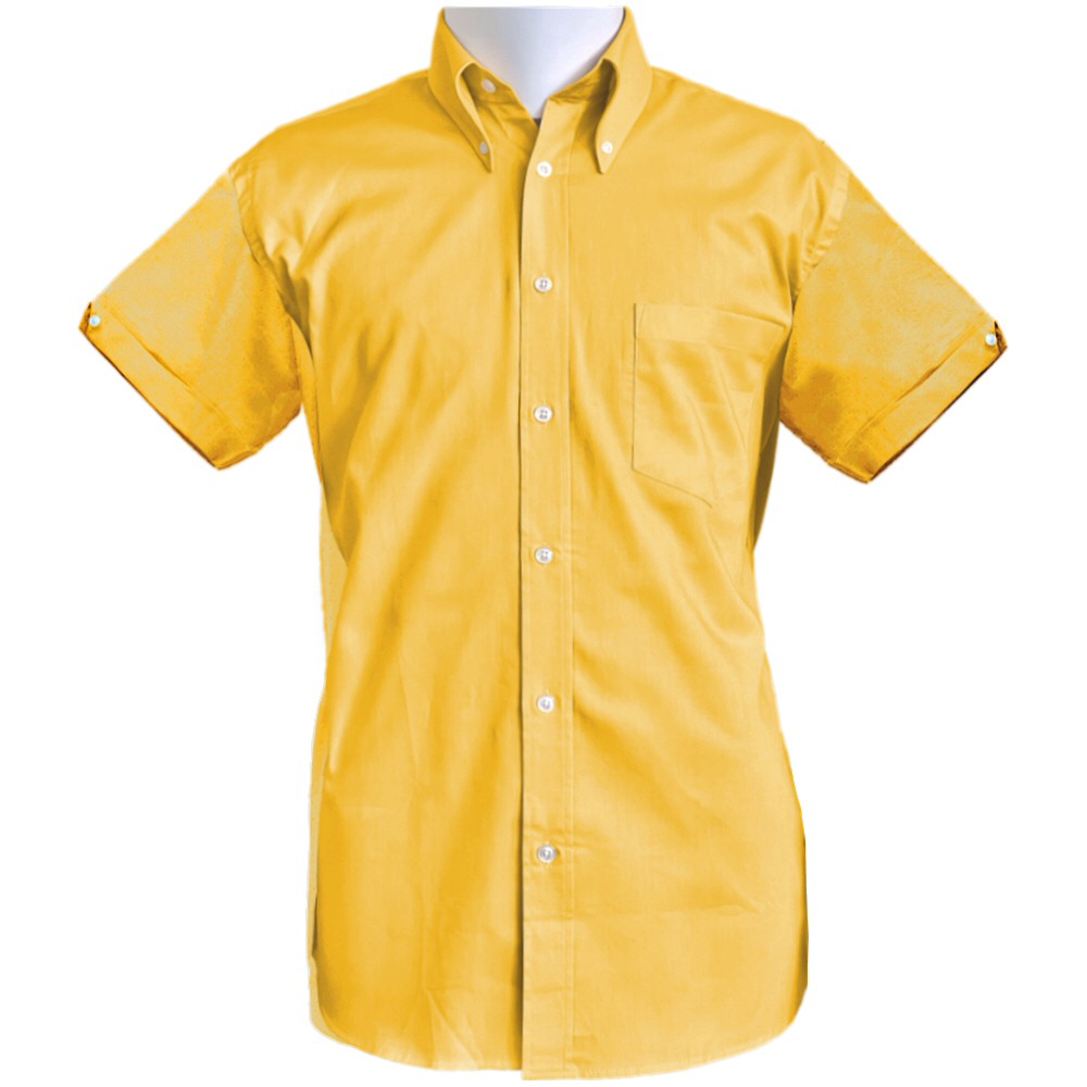 Adaptor Clothing Oxford Short Sleeve Button Down Shirt Mustard