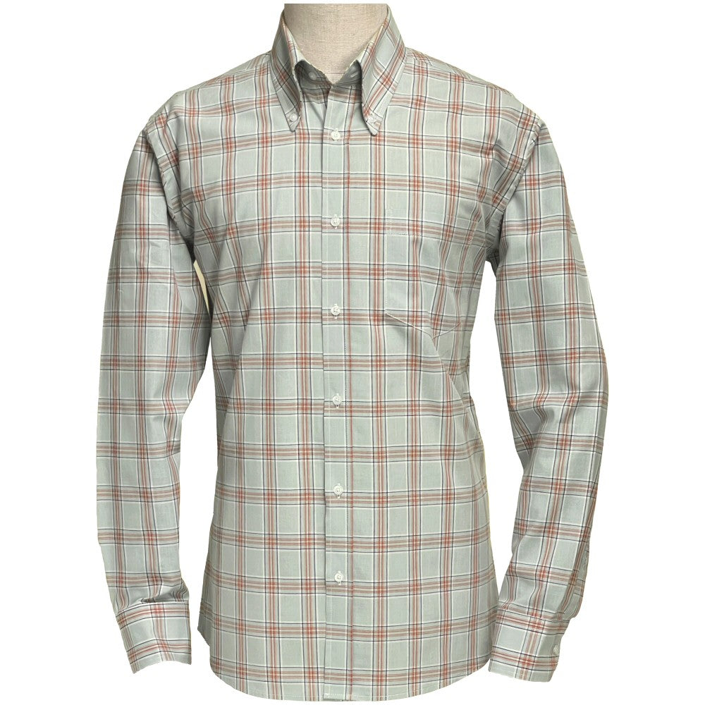 PRE-ORDER: Adaptor Clothing Check Long Sleeve Button Down Shirt Grey
