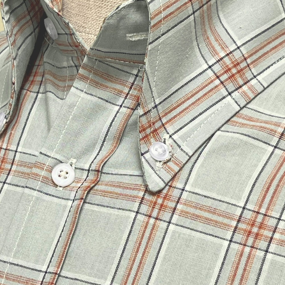 PRE-ORDER: Adaptor Clothing Check Long Sleeve Button Down Shirt Grey