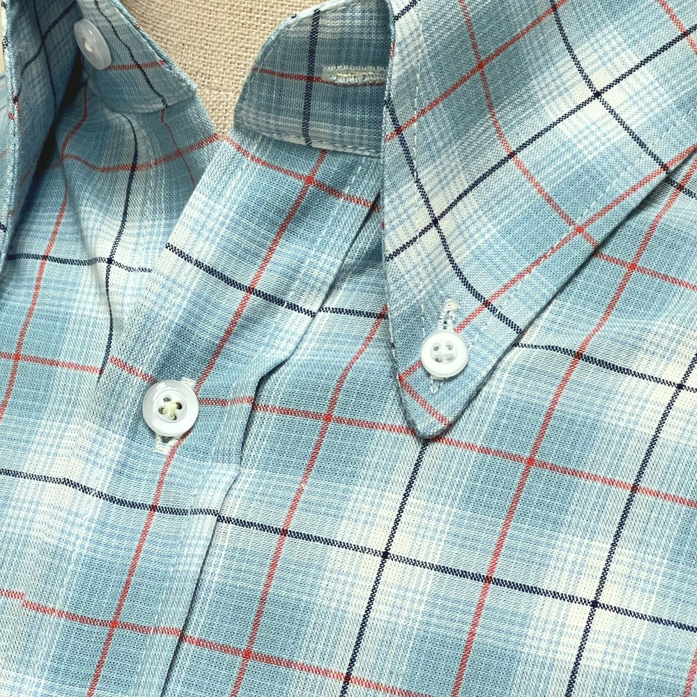 PRE-ORDER: Adaptor Clothing Check Long Sleeve Button Down Shirt Seafoam