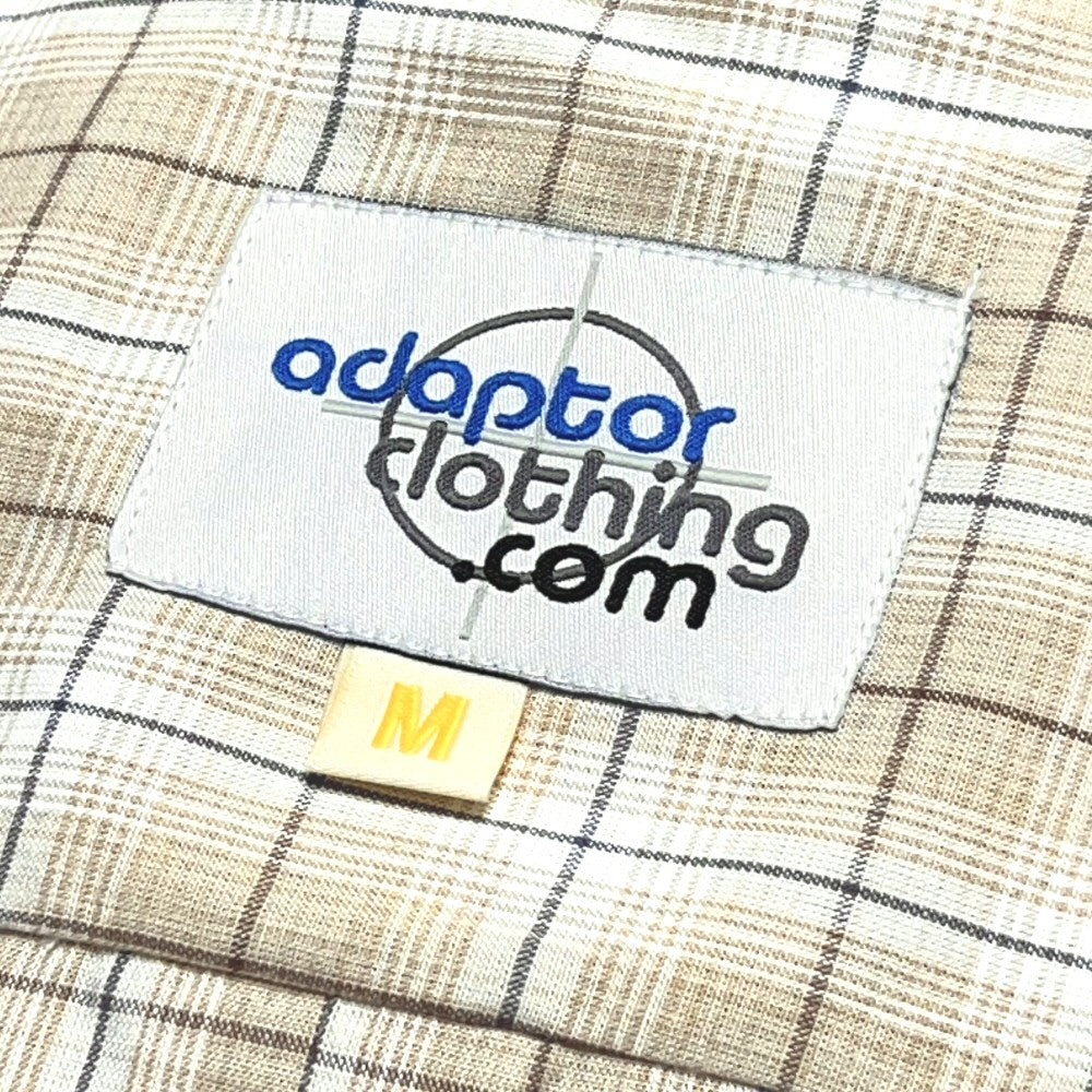 PRE-ORDER: Adaptor Clothing Check Short Sleeve Button Down Shirt Beige