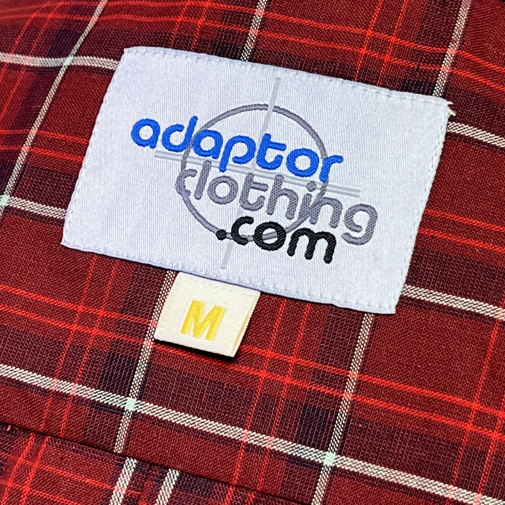 PRE-ORDER: Adaptor Clothing Check Short Sleeve Button Down Shirt Oxblood