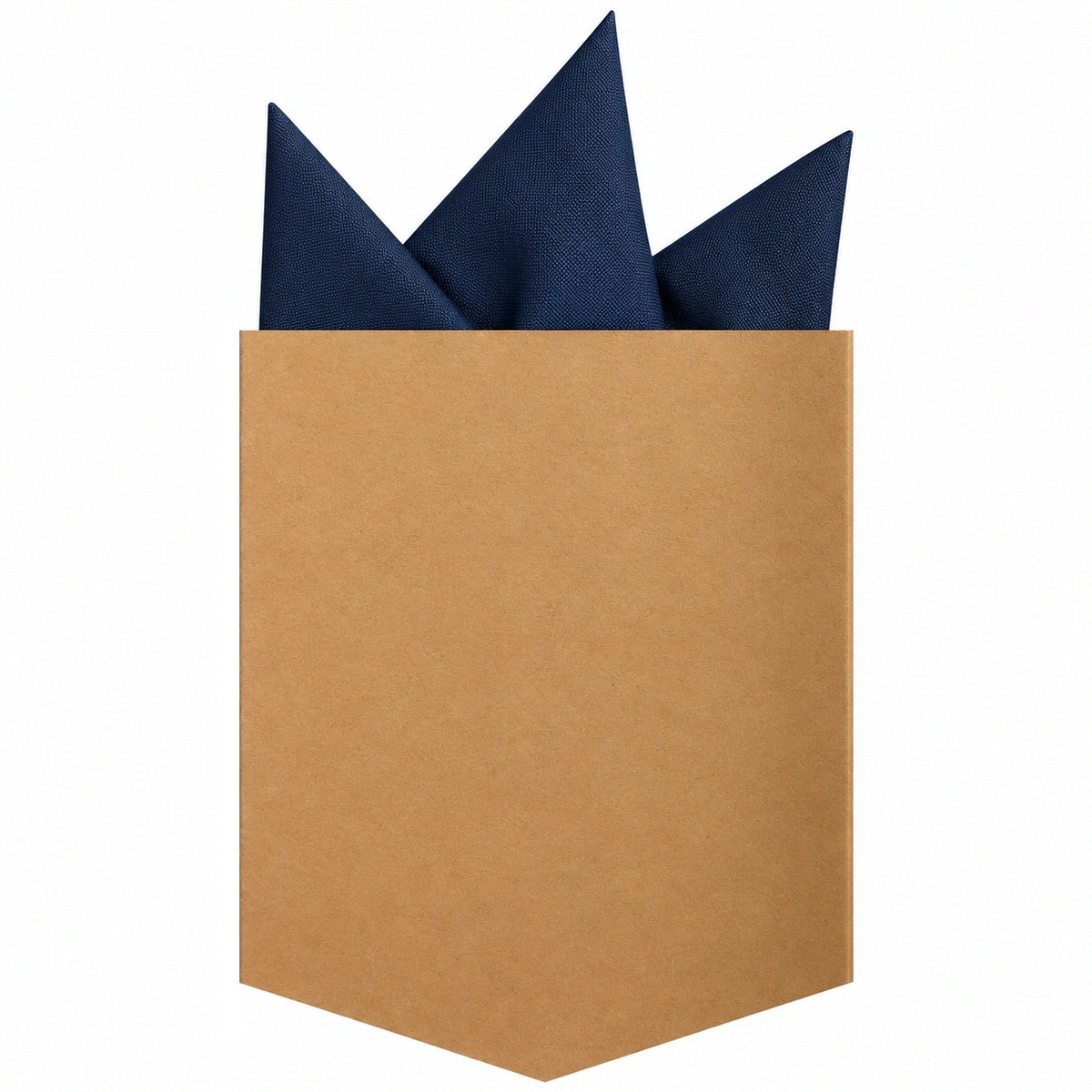 Adaptor Clothing Matching Folded Pocket Square Oxford Navy