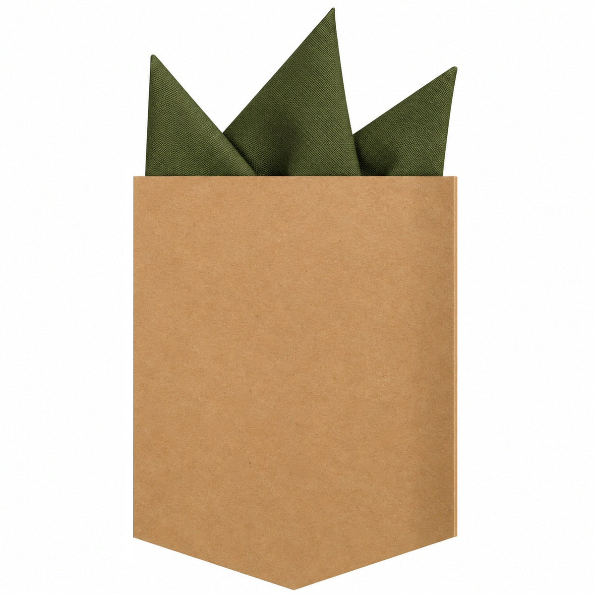 Adaptor Clothing Matching Folded Pocket Square Oxford Olive