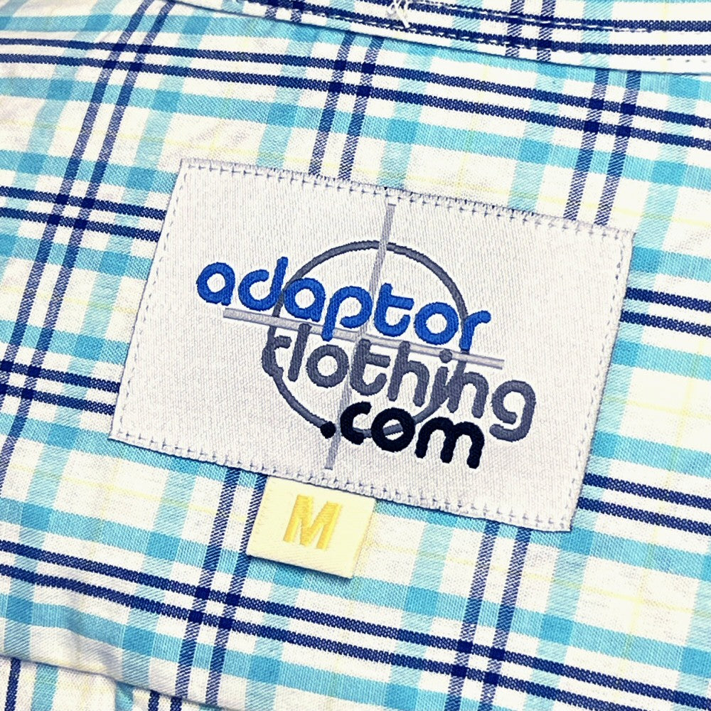 PRE-ORDER: Adaptor Clothing Check Long Sleeve Button Down Shirt Turquoise