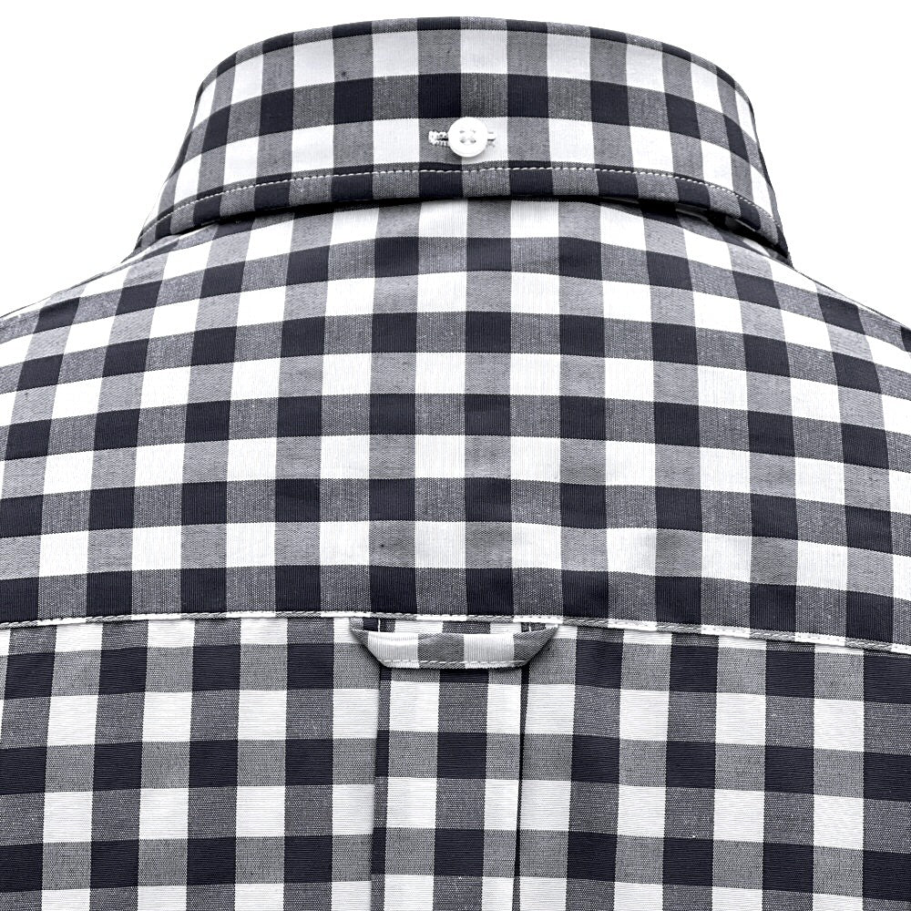 Adaptor Clothing Gingham Short Sleeve Button Down Shirt Black