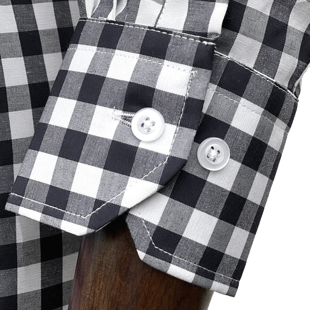 Adaptor Clothing Gingham Long Sleeve Button Down Shirt Black