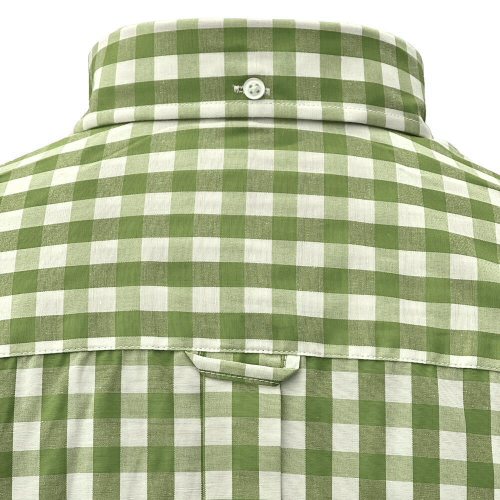 Adaptor Clothing Gingham Short Sleeve Button Down Shirt Moss