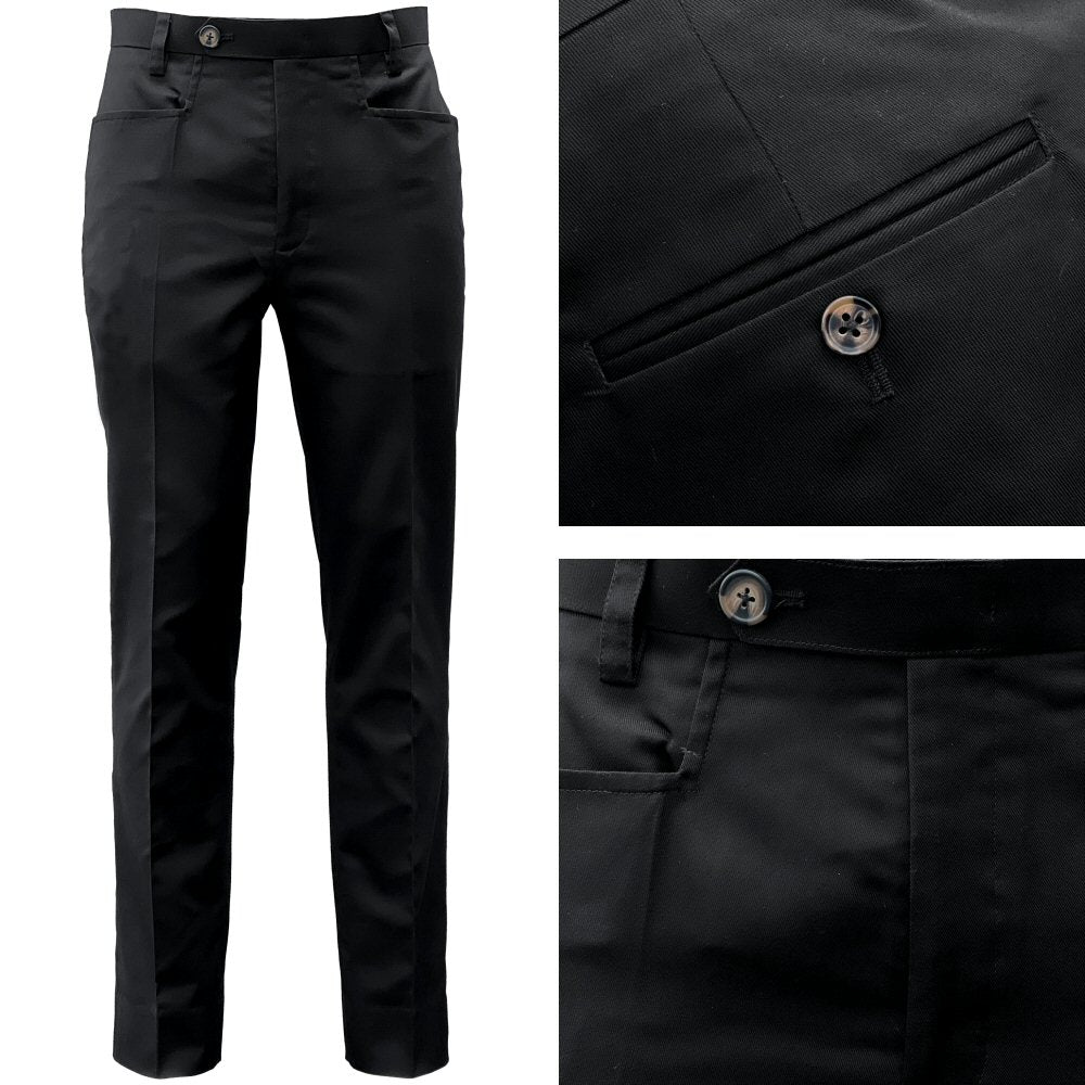 Adaptor Clothing Cotton Frogmouth Pocket Slim Trouser Black