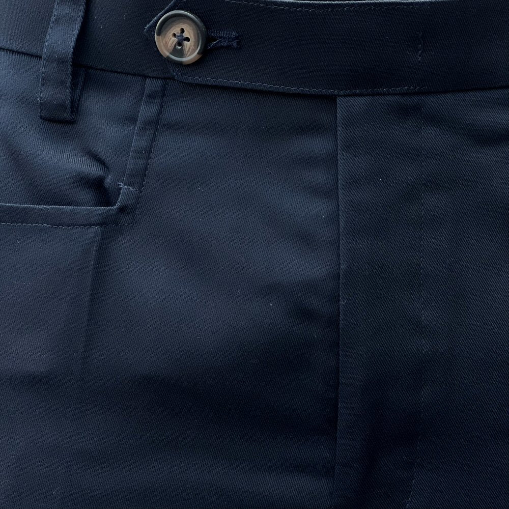 Adaptor Clothing Cotton Frogmouth Pocket Slim Trouser Navy