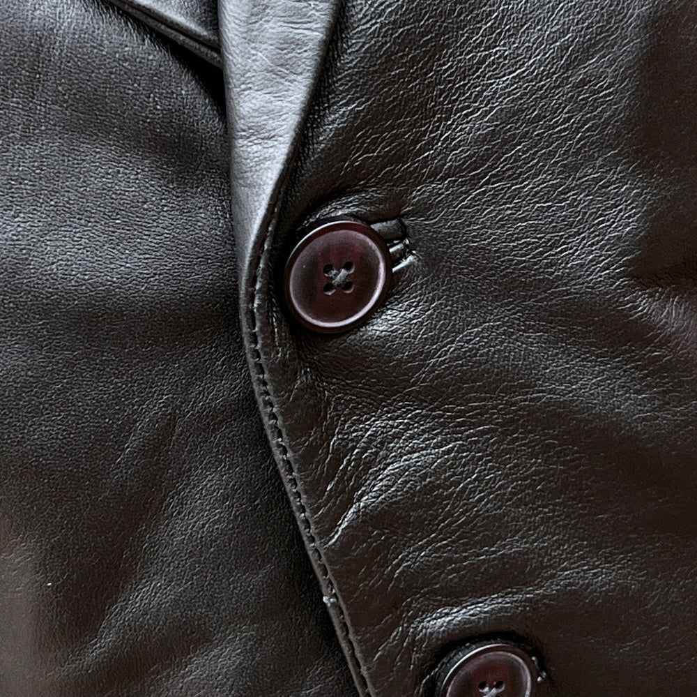 Adaptor Clothing Buttersoft Leather 3 Button SB Jacket Black