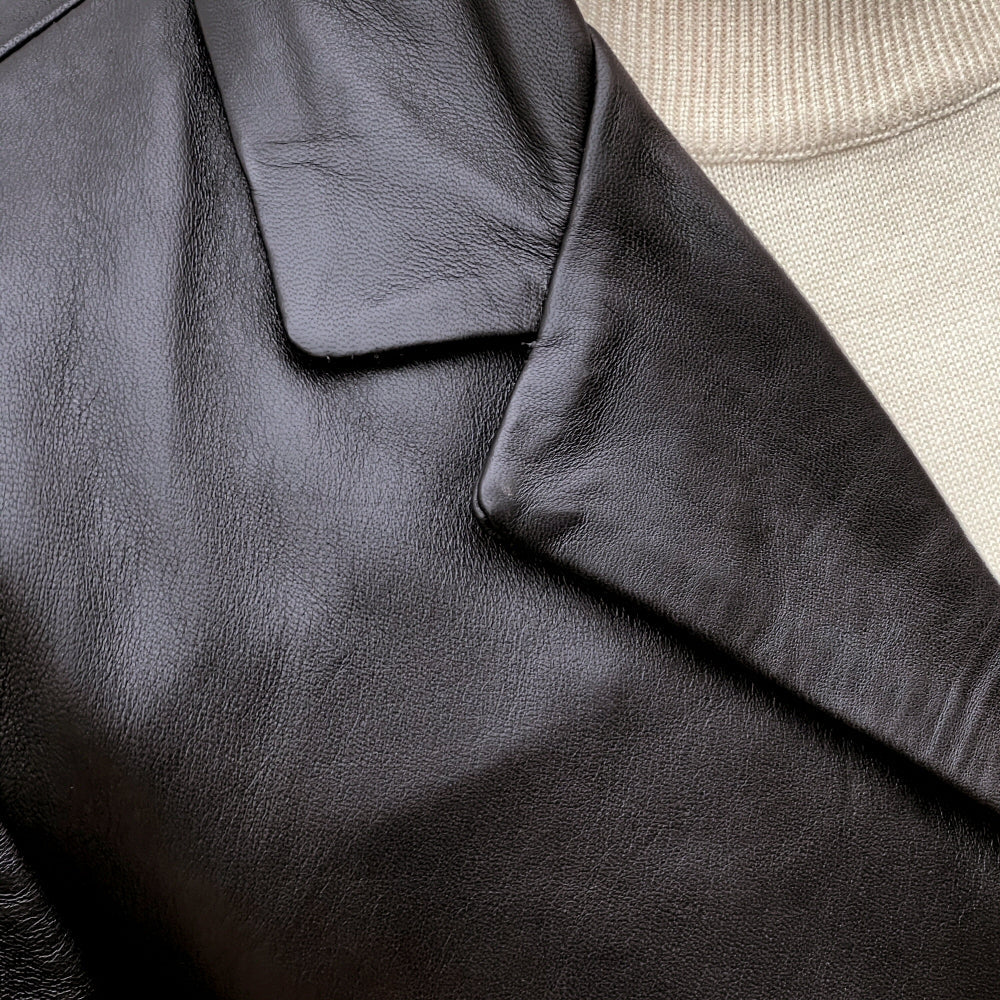 Adaptor Clothing Buttersoft Leather 3 Button SB Jacket Black