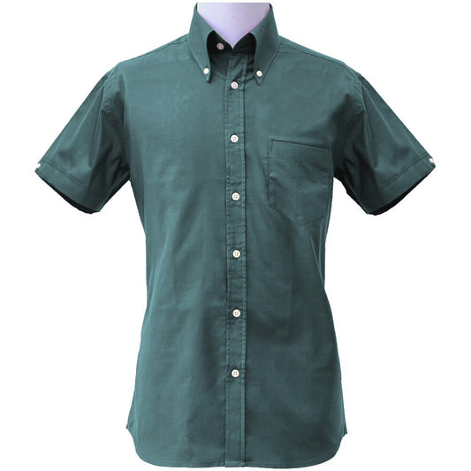 Adaptor Clothing Oxford Short Sleeve Button Down Shirt Peacock