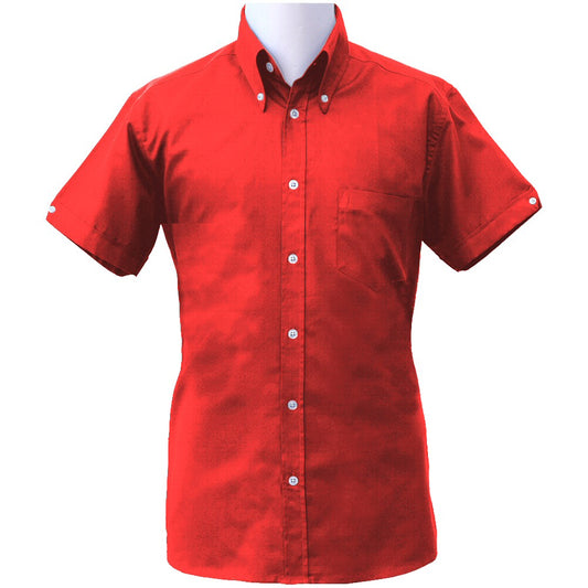 Adaptor Clothing Oxford Short Sleeve Button Down Shirt Red