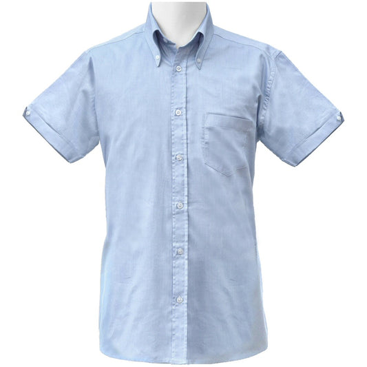Adaptor Clothing Oxford Short Sleeve Button Down Shirt Sky Blue