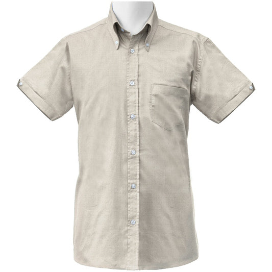 Adaptor Clothing Oxford Short Sleeve Button Down Shirt Stone