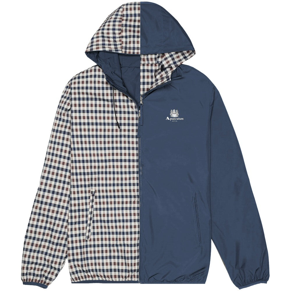 Aquascutum Active Hooded Reversible Sailor Jacket Khaki Navy