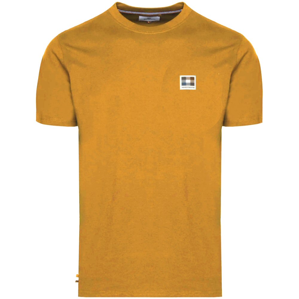 Aquascutum Active Club Check Badge Plain T-Shirt Mustard