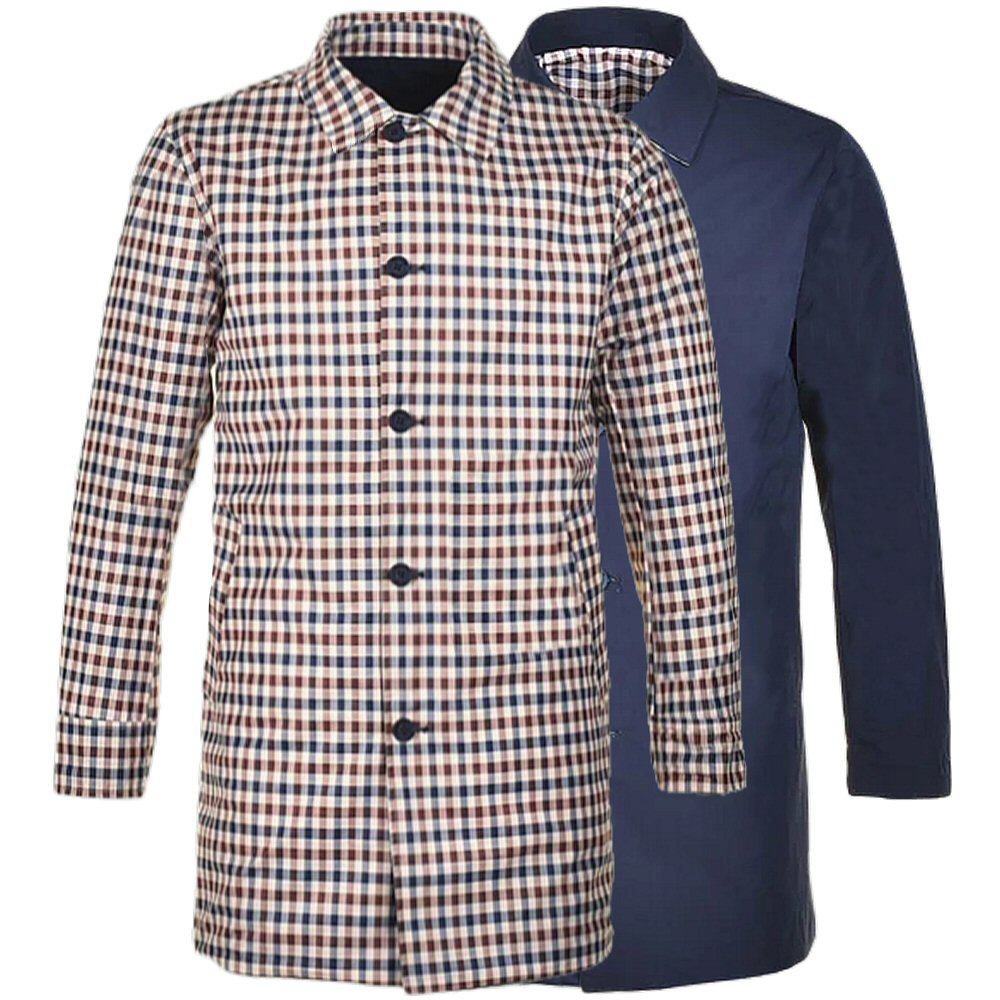 Aquascutum Active Waterproof Reversible Raincoat Navy
