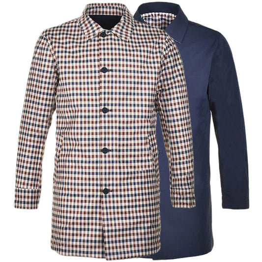 Aquascutum Active Waterproof Reversible Raincoat Navy