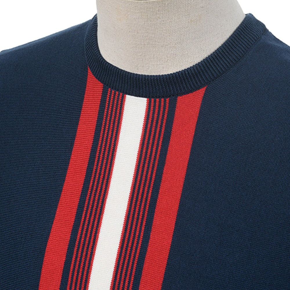 Art Gallery Kosmos Centre Stripe Crew Neck Jumper Navy