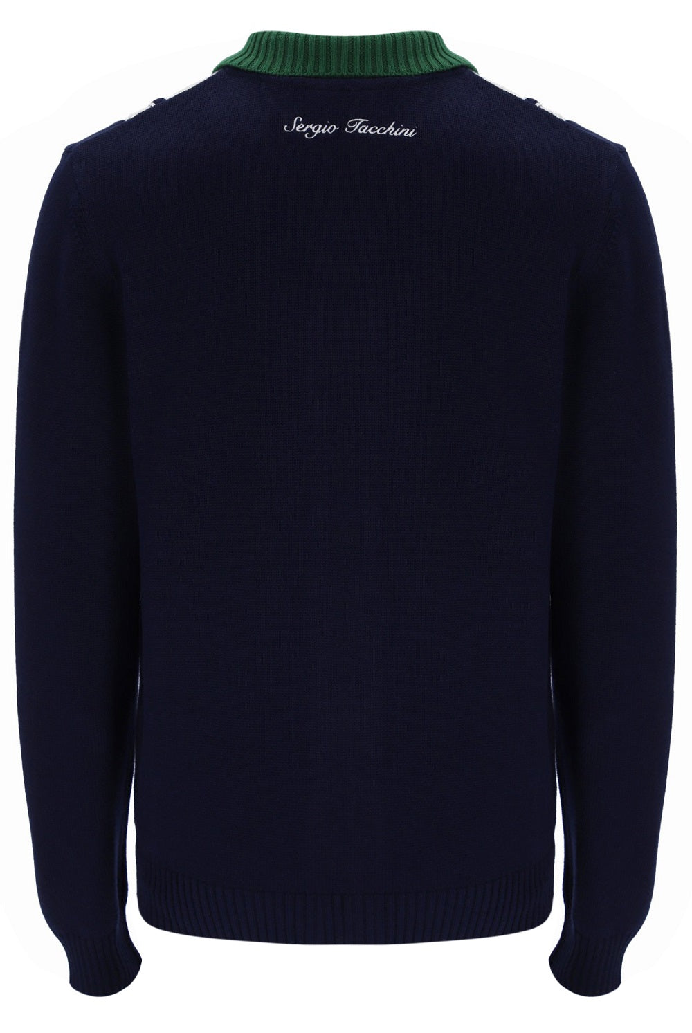 Sergio Tacchini Bruni Cable Knit Cardigan Navy Blue