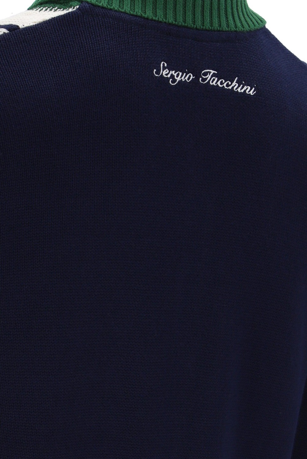Sergio Tacchini Bruni Cable Knit Cardigan Navy Blue