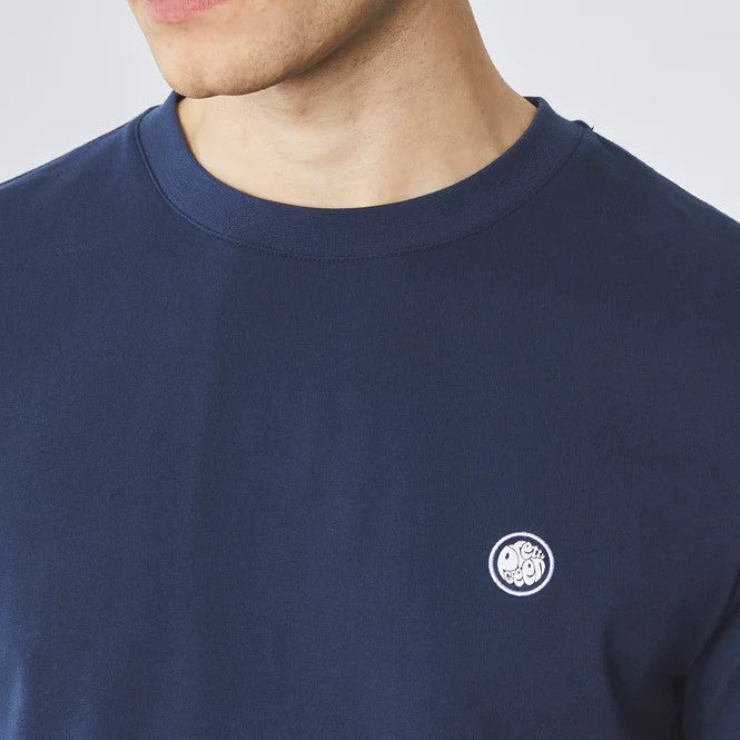 Pretty Green Logo Cotton T Shirt Navy
