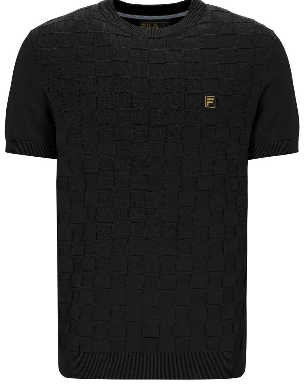 Fila Gold Collection Square Knit Crew Neck Top Black