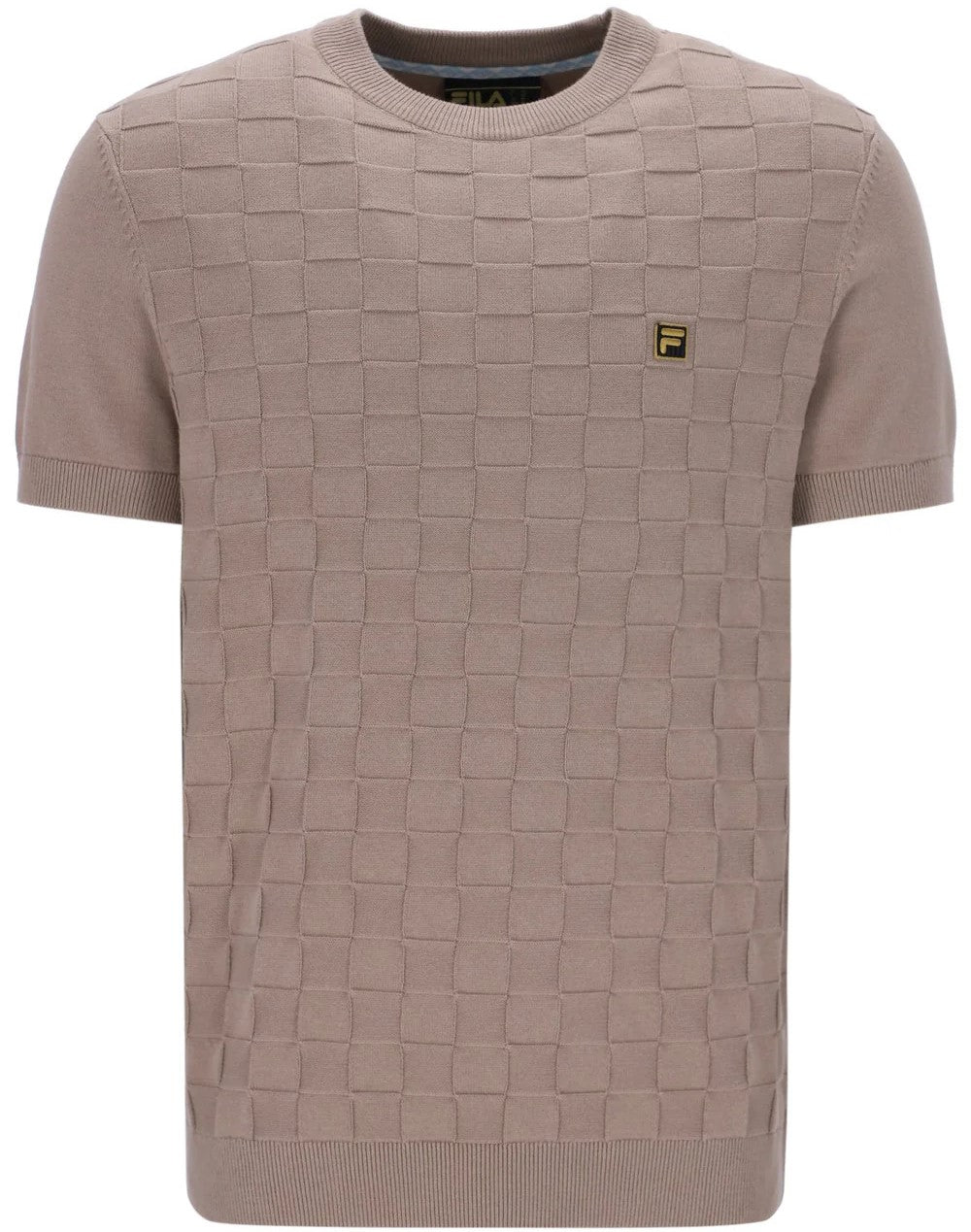 Fila Gold Collection Square Knit Crew Neck Top Taupe