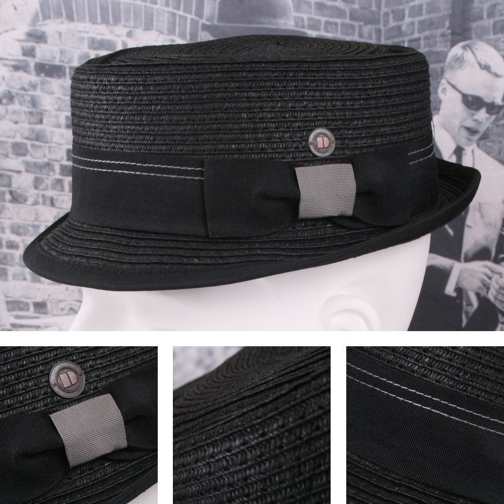Dasmarca Retro Rude Boy Rico Trilby / Pork Pie Hat Black