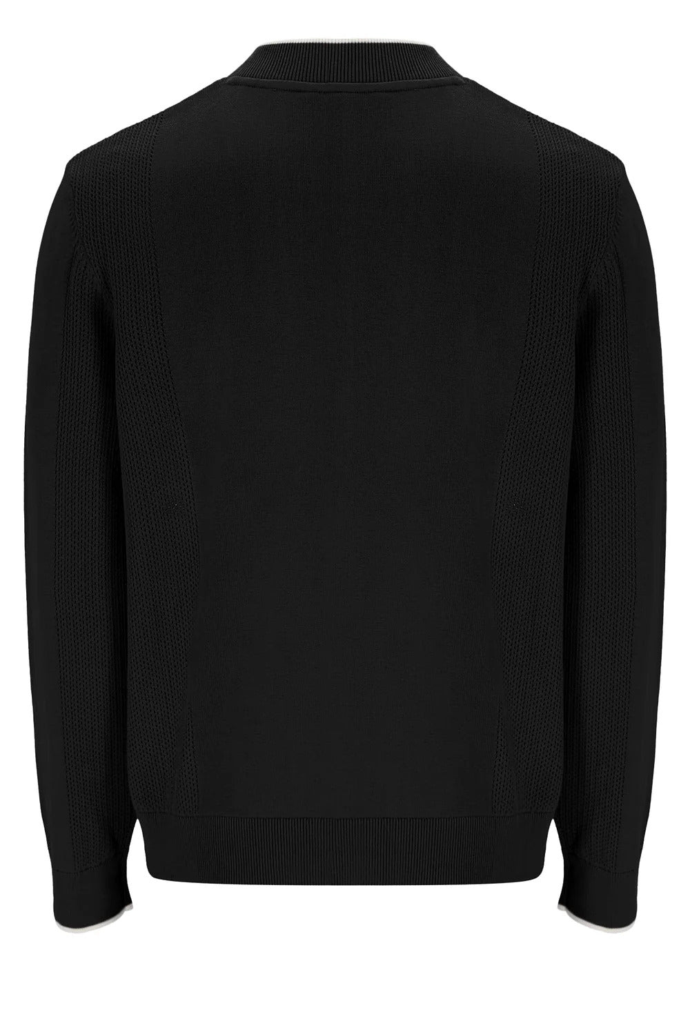 Fila Gold Collection Pointelle Panel Zip Through Cardi Black
