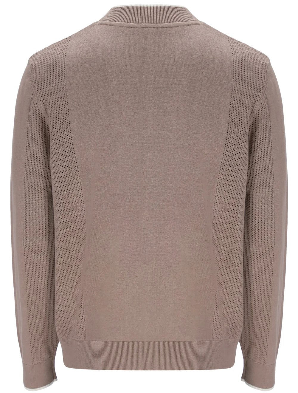 Fila Gold Collection Pointelle Panel Zip Through Cardi Taupe