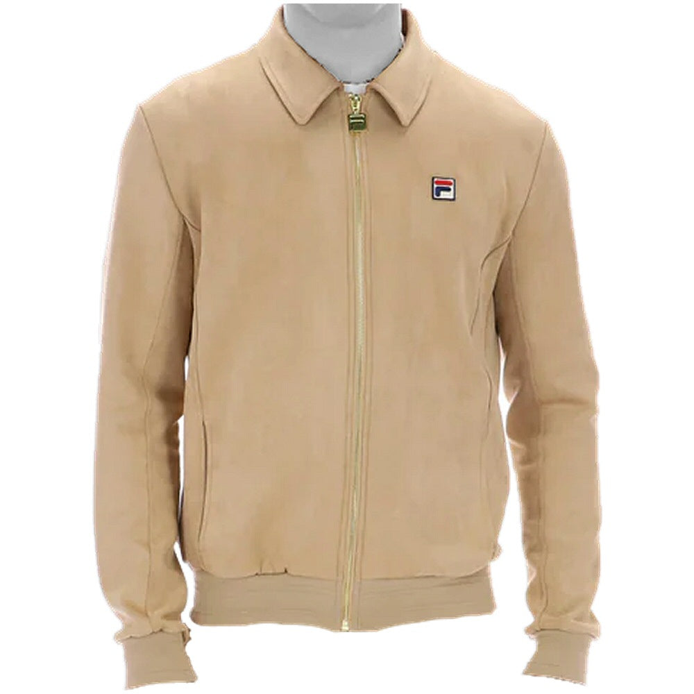 Fila Francesco Faux Suede Zip Through Track Top Beige