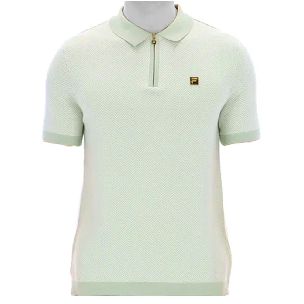 Fila Gold Collection Herringbone Knit Polo Sea Foam