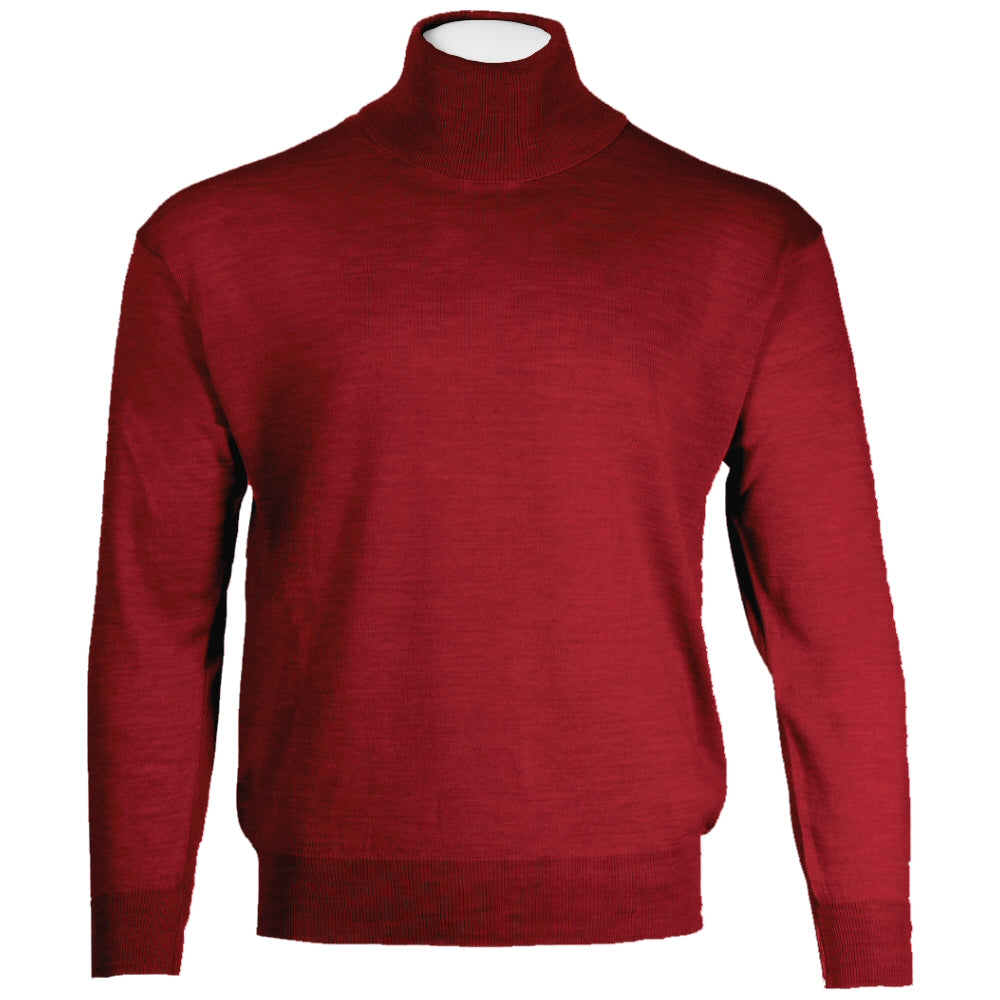 Franco Ponti Made in Italy Merino Wool ROLLNECK Jumper Burgundy