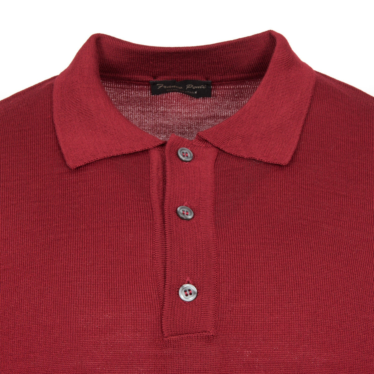 Franco Ponti Made in Italy Merino Wool Fine Gauge Knit POLO Burgundy