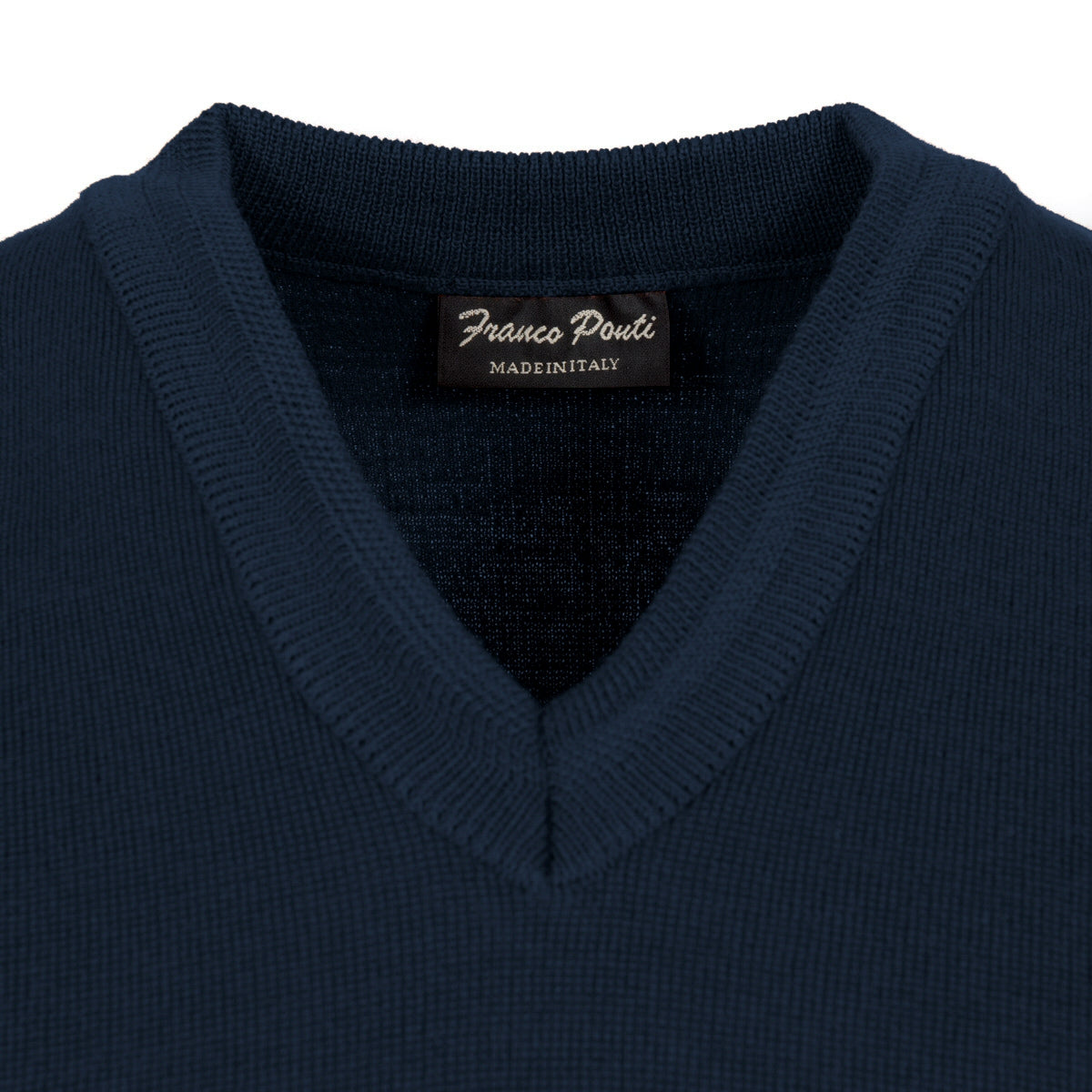 Franco Ponti Made in Italy Merino Wool V-Neck SLIPOVER Airforce