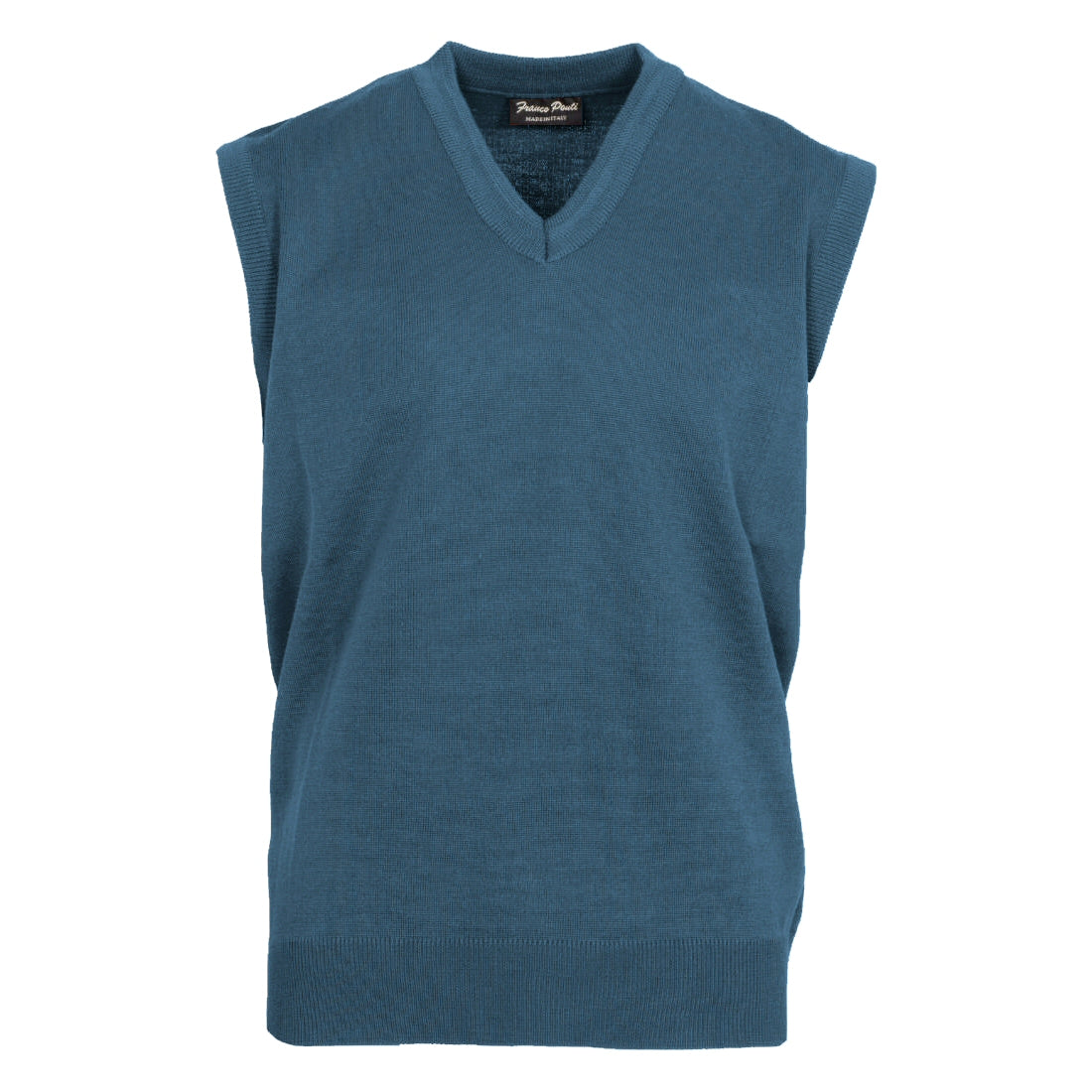 Franco Ponti Made in Italy Merino Wool V-Neck SLIPOVER Denim