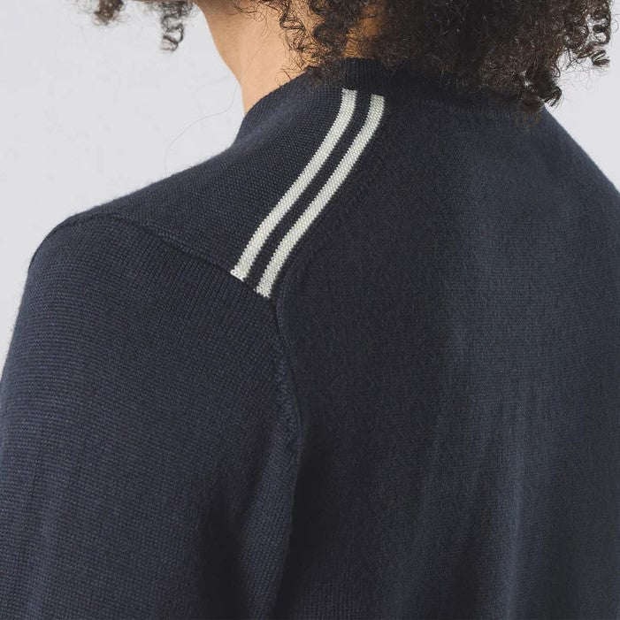 Pretty Green Merino Blend Crew Neck Navy