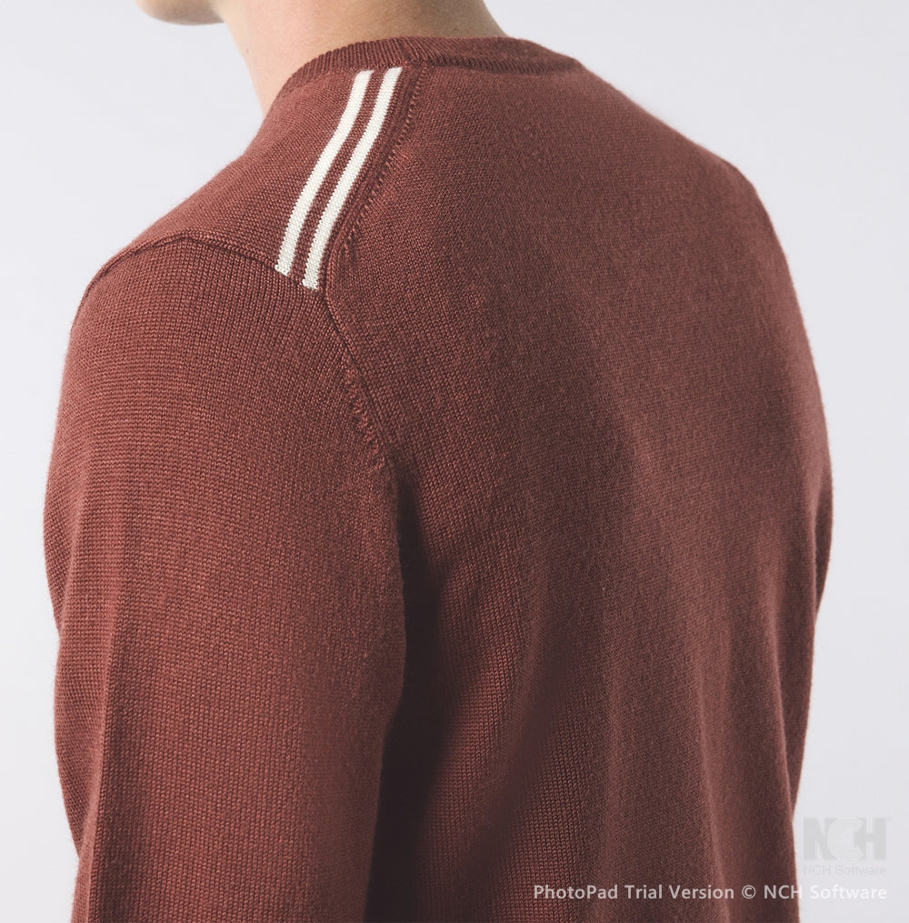 Pretty Green Merino Blend Crew Neck Rust Red