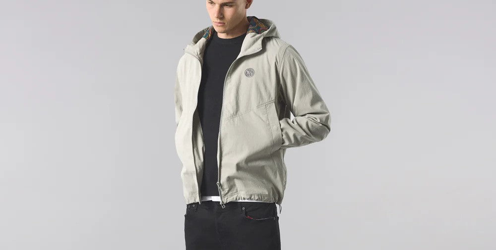 Pretty Green Paisley Lined Hood Jacket Grey
