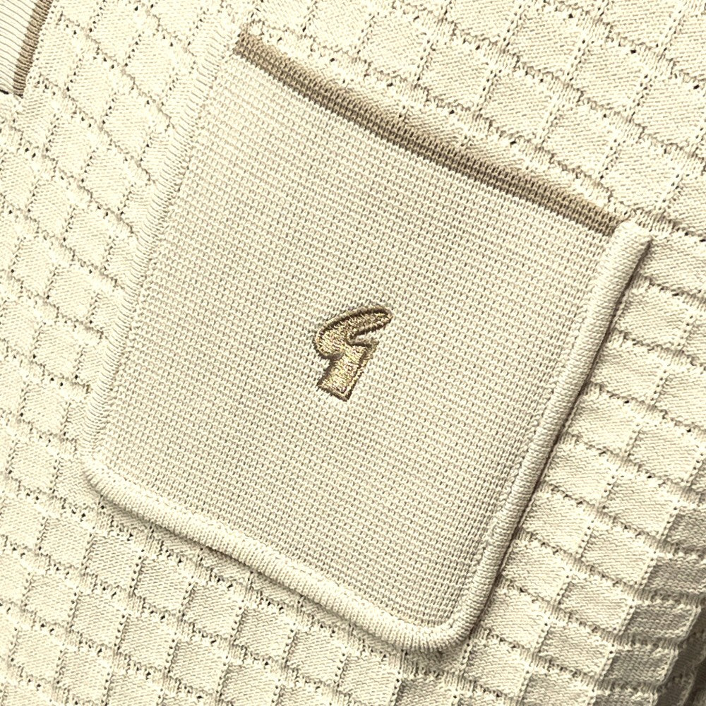 Gabicci Vintage Archive Roy Fine Gauge Waffle Polo Stone