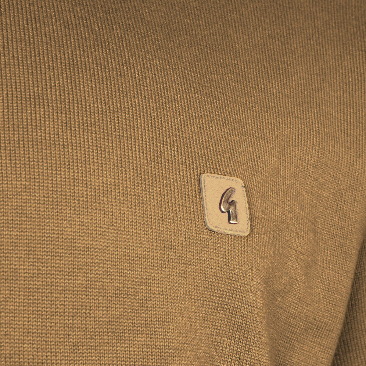 Gabicci Vintage Plain Knit Turtle Neck Pullover Dark Sand