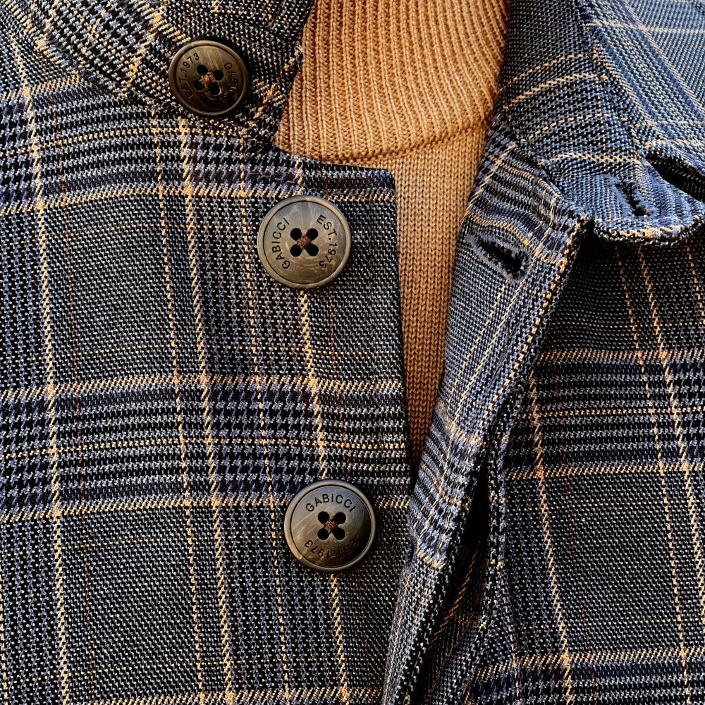 Gabicci Vintage Overcheck Fly Fronted Raincoat Charcoal