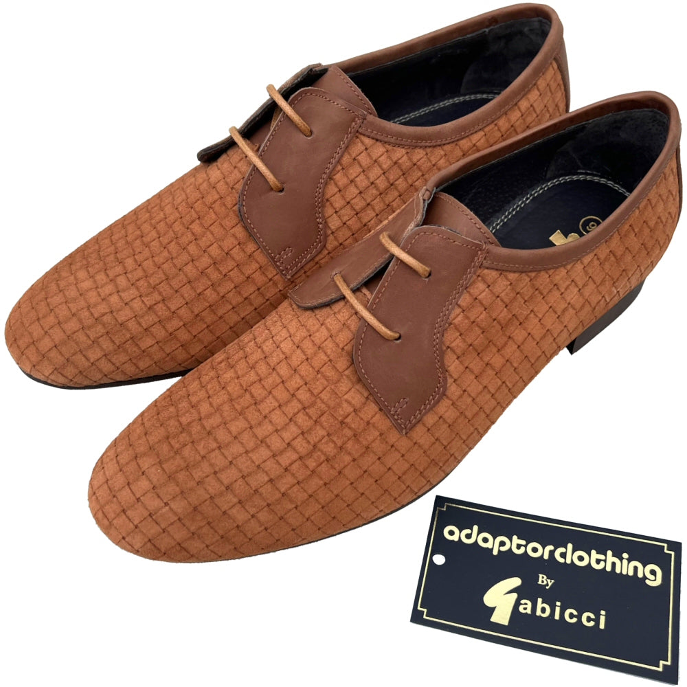 Exclusive Gabicci x Adaptor Basketweave Suede Shoes Tan