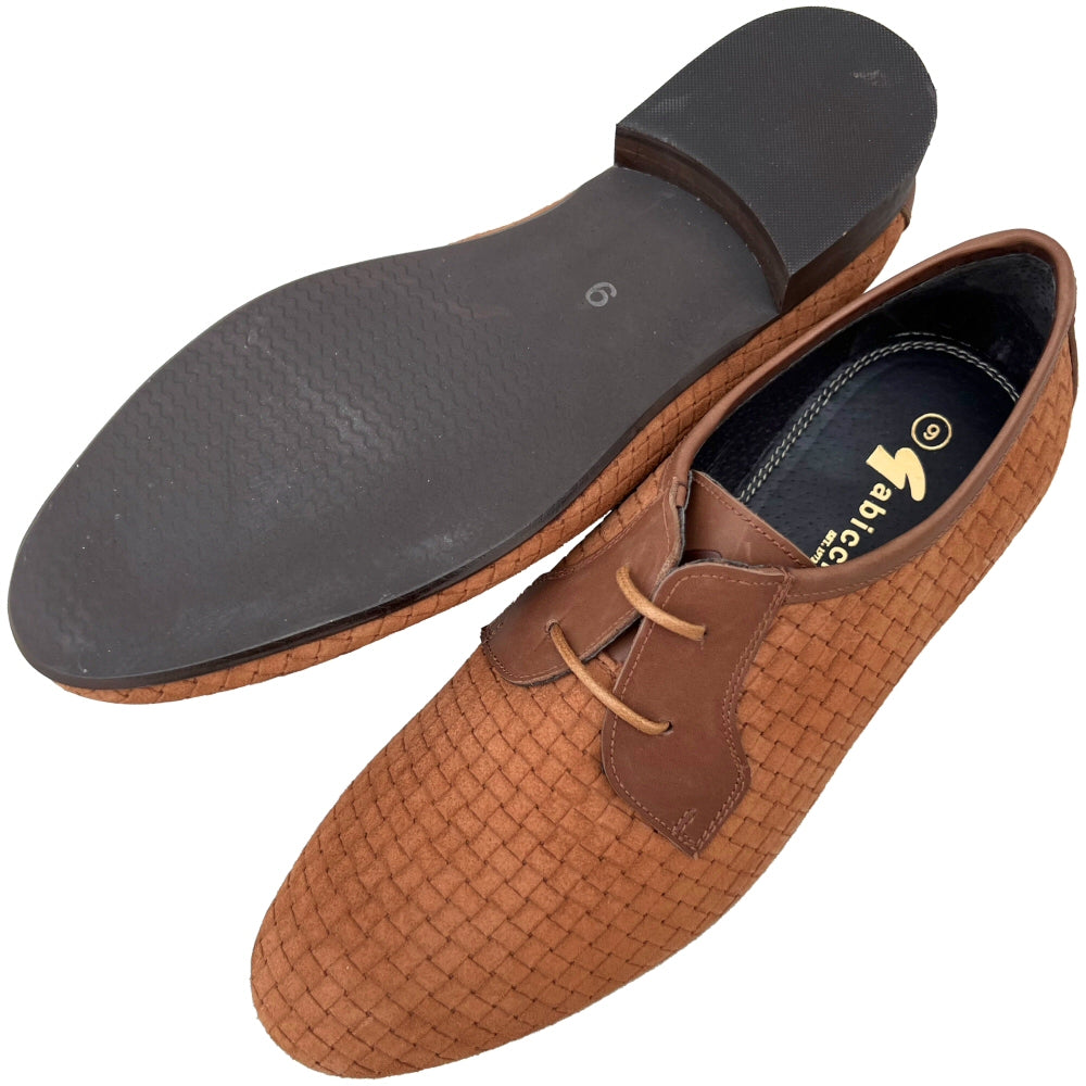 Exclusive Gabicci x Adaptor Basketweave Suede Shoes Tan