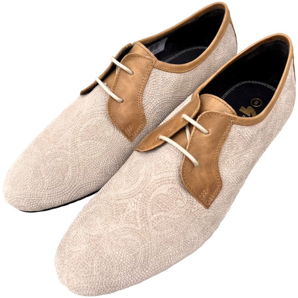 Exclusive Gabicci x Adaptor Traffic Paisley Suede Shoes Stone