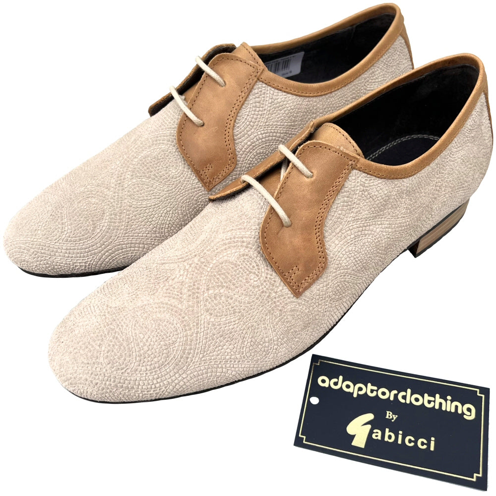 Exclusive Gabicci x Adaptor Traffic Paisley Suede Shoes Stone