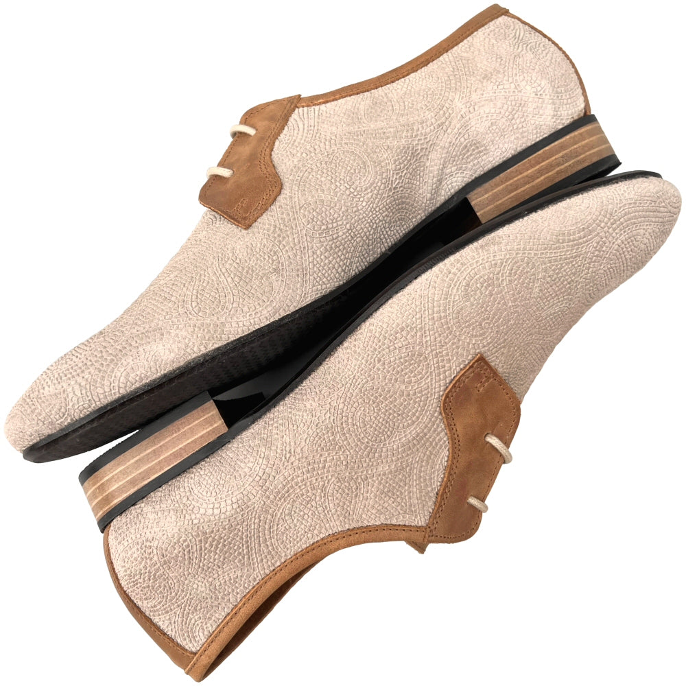 Exclusive Gabicci x Adaptor Traffic Paisley Suede Shoes Stone